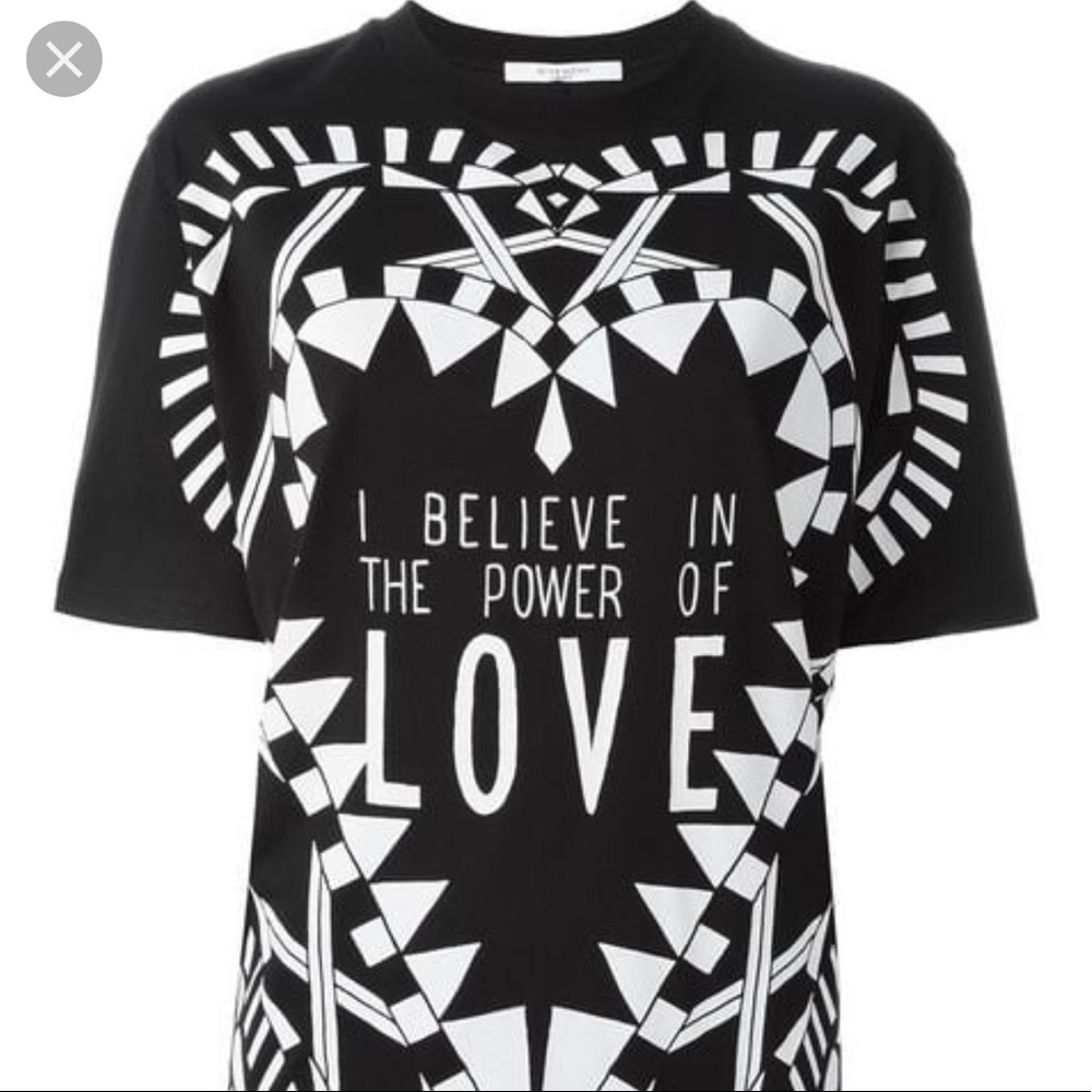 SOLD Givenchy Black Power Of Love Jersey Tee Shirt